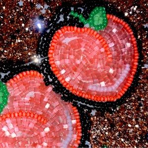 Peach beaded earrings